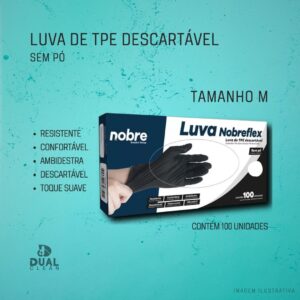 Luva de TPE Tamanho M Contém 100UN - Nobre