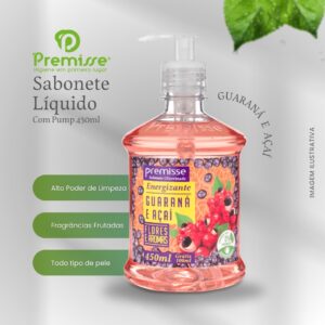 Sabonete Líquido 450ml com Pump Guaraná e Açaí - Premisse