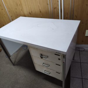 Mesa de Metal - Ambulatória Na cor Branca - Com Gaveteiro