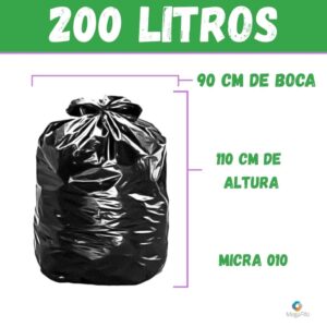 Saco de Lixo 100 unidades Resistentes - Tamanho 200 - Micra 010