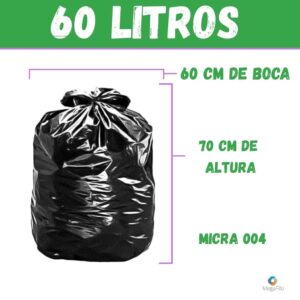 Saco de Lixo 100 unidades Resistentes - Tamanho 60