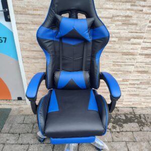 Cadeira Gamer Canvas - Azul - Com apoio para os Pés