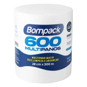 BOB. BOMPACK SLIM LIMP. LEVE 28CM C/300MT BRANCA - Toalha Descartável