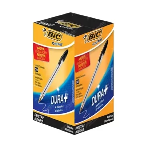 CANETA BIC CRISTAL DURA - PRETO - CAIXA COM 50 UNIDADES
