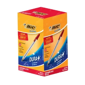 CANETA BIC CRISTAL DURA - VERMELHO - CAIXA COM 50 UNIDADES