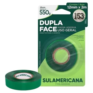 FITA SULAMERICANA DUPLA FACE 12MM X2M UN