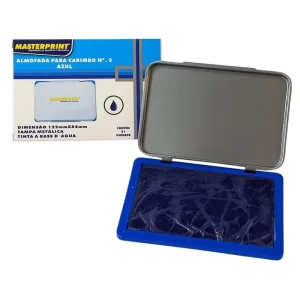 ALMOFADA PARA CARIMBO TAMPA METAL AZUL MP-772