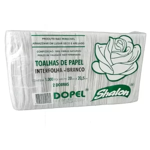 PAPEL TOALHA INTERFOLHADO AMPLIE BRANCO 20cm x 20,5cm - 1.000 FLS - SHALON