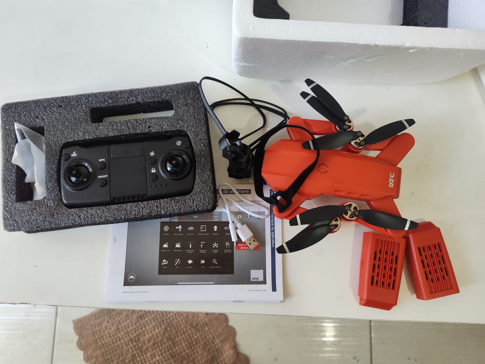 Drone Lyzrc L900 Pro Mini Câmera Dual 4K GPS Dobrável Laranja