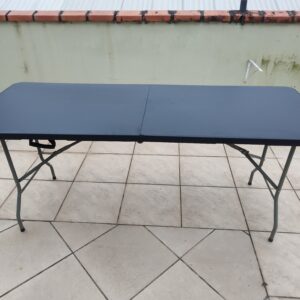 Mesa Dobrável na Cor Preta (180x74x74) - Nova