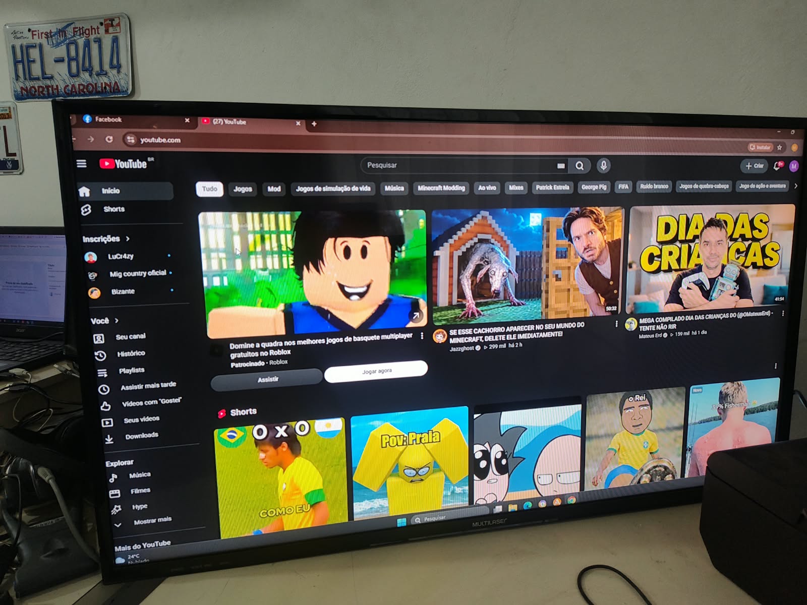 TV Monitor Multilaser, modelo TL028, que possui tela de 39 polegadas HD Direct LED - Imagem 2